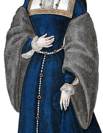 Manche &agrave; rebras port&eacute;e par Marie Tudor, gravure reproduite et restaur&eacute;e par &copy; Norbert Pousseur