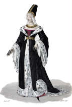 Pour Zoom : Marie d'Anjou, femme de Charles VII - Gravure  de Pierre Lamésangère reproduite puis restaurée par © Norbert Pousseur