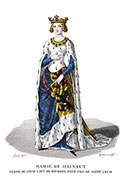 Vignette : Marie de Hainaut dessinée  par Lanté - Gravure  reproduite puis restaurée par © Norbert Pousseur