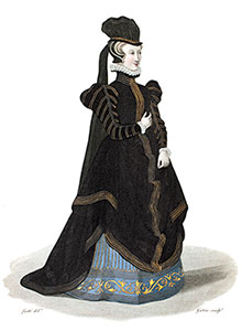 Marie Tochet portant une toque du 17&egrave;me si&egrave;cle - Gravure  reproduite puis restaur&eacute;e par &copy; Norbert Pousseur