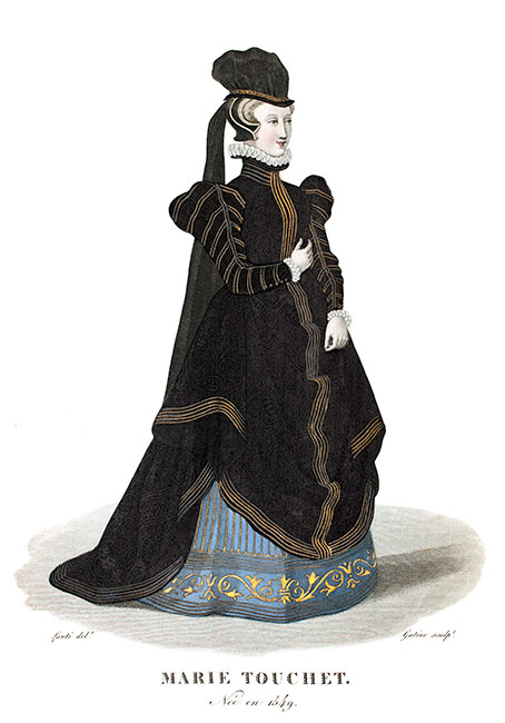Marie Touchet,  gravure de Louis-Marie Lant&eacute; reproduite puis restaur&eacute;e num&eacute;riquement par &copy; Norbert Pousseur