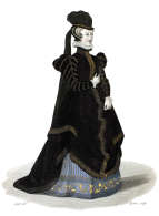 Zoom sur Marie Touchet,  gravure de Louis-Marie Lant&eacute; reproduite puis restaur&eacute;e num&eacute;riquement par &copy; Norbert Pousseur