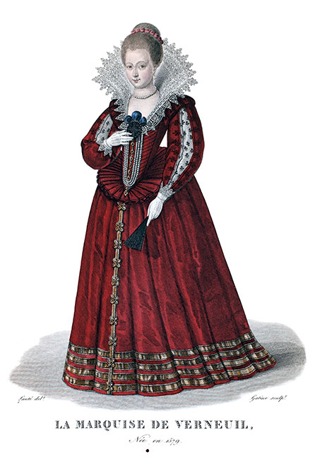 Catherine-Henriette de Balzac d’Entragues, marquise de Verneuil, gravure de Louis-Marie Lanté, reproduite puis restaurée par © Norbert Pousseur