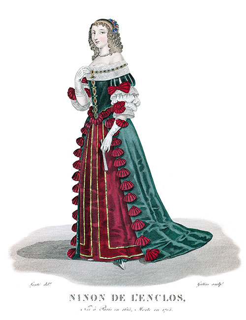 Ninon de L'Enclos, gravure de Louis-Marie Lanté, reproduite puis restaurée par © Norbert Pousseur