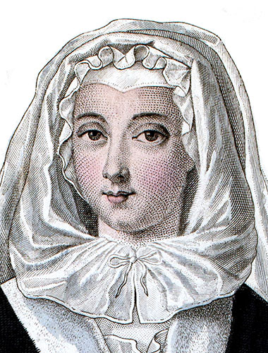 Coiffure du matin au 18e si&egrave;cle de Louise-Ad&eacute;la&iuml;de d'Orl&eacute;ans - extrait de gravure restaur&eacute;e par &copy; Norbert ousseur