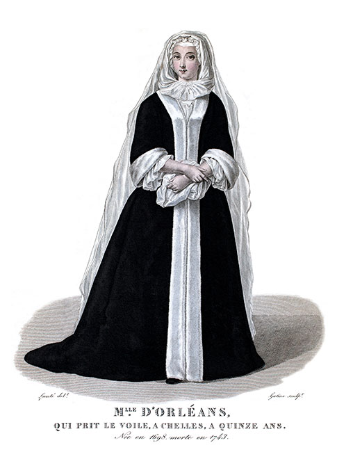 Louise-Adélaïde d'Orléans, gravure de Louis-Marie Lanté, reproduite puis restaurée par © Norbert Pousseur