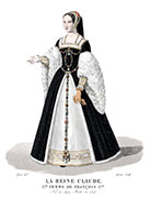 Vignette : Claude 
de France  - Gravure  de Louis-Marie Lanté reproduite puis restaurée par © Norbert Pousseur