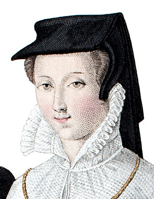 Chaperon de Fran&ccedil;oise de Foix - d&eacute;tail de gravure reproduite puis corrig&eacute;e num&eacute;riquement par  &copy; Norbert Pousseur