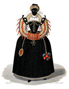Vignette : Elisabeth, fille d'Henri II, reine d'Espagne - Gravure de Lant&eacute;,  reproduite puis restaur&eacute;e par &copy; Norbert Pousseur