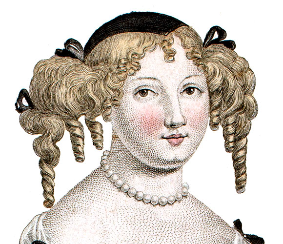 Coiffure &agrave; la S&eacute;vign&eacute;  - extrait de gravure restaur&eacute;e par &copy; Norbert ousseur