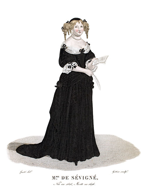 Madame de Sévignée, gravure de Louis-Marie Lanté, reproduite puis restaurée par © Norbert Pousseur