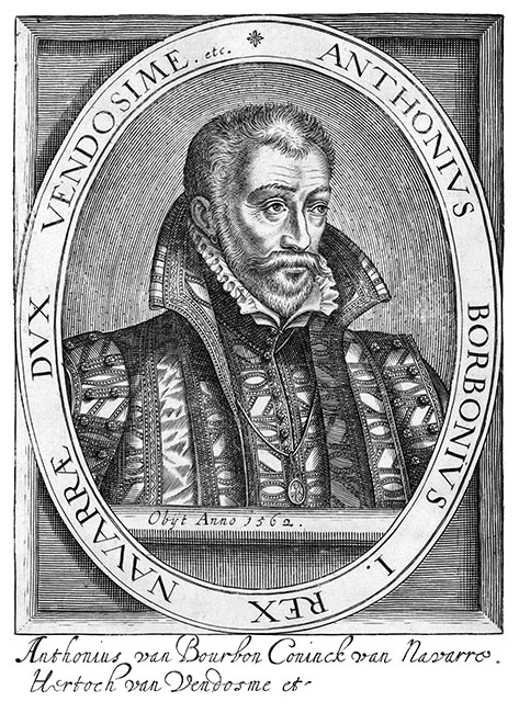 Antoine de Bourbon, roi de Navarre - Gravure  de Nicolas Clerck reproduite puis restaurée par © Norbert Pousseur