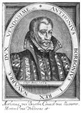 Zoom sur Antoine de Bourbon, roi de Navarre - Gravure  de Nicolas Clerck reproduite puis restaurée par © Norbert Pousseur