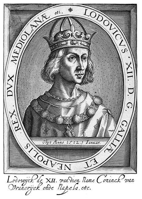 Louis XII roi de France - Gravure  de Nicolas Clerck reproduite puis restaurée par © Norbert Pousseur