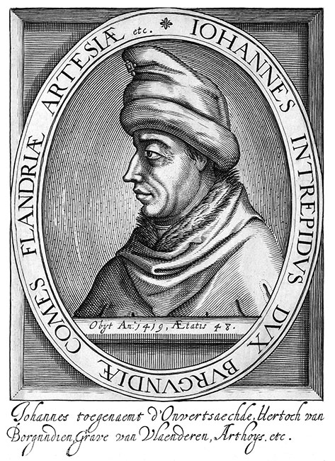 Jean le T&eacute;m&eacute;raire, duc de Bourgogn- Gravure  de Nicolas Clerck reproduite puis restaur&eacute;e par &copy; Norbert Pousseur