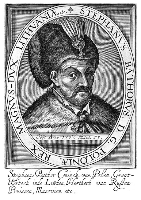 Báthory István, król Polski – rycina Nicolasa Clercka, reprodukowana i odrestaurowana przez © Norbert Pousseur