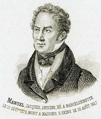 Jacques Antoine Manuel, personnage illustre du département des Alpes de Hautes-Provence - Gravure  reproduite puis restaurée par © Norbert Pousseur