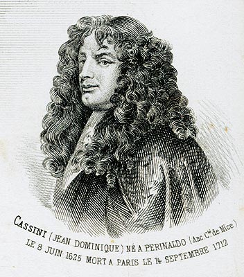 Jean Dominique Cassini par Vuillemin - Gravure  reproduite puis restaurée par © Norbert Pousseur