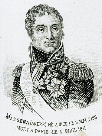 André Masséna, personnage illustre du département des Alpes maritimes - Gravure  reproduite puis restaurée par © Norbert Pousseur