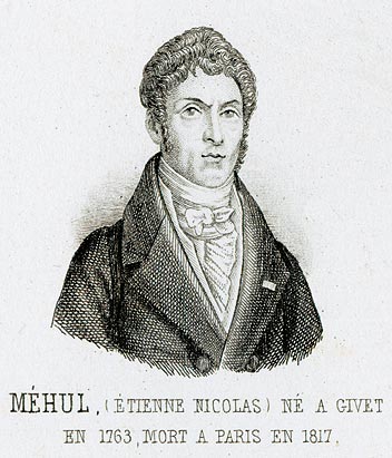 Etienne Nicolas Méhul personnage illustre du département des Ardennes - Gravure  reproduite puis restaurée par © Norbert Pousseur