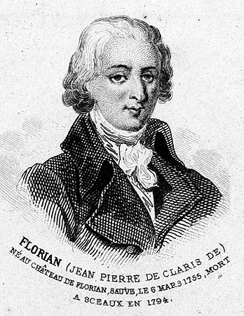 Jean Pierre de Claris de Florian - Gravure  reproduite puis restaurée par © Norbert Pousseur