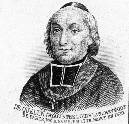 Hyacinthe, Louis de Quelen, personnage illustre du département de la Seine - Gravure  reproduite puis restaurée par © Norbert Pousseur