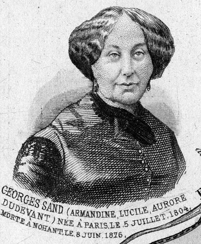 Gorge Sand, personnage illustre du département de la Seine - Gravure  reproduite puis restaurée par © Norbert Pousseur