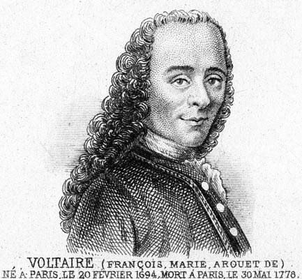 Voltaire, personnage illustre du département de la Seine - Gravure  reproduite puis restaurée par © Norbert Pousseur