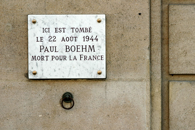 Paul Boehm, mort pour la France dans Paris, le 22 août 1944 - © Norbert Pousseur