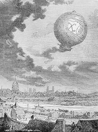 Premier voyage d'aérostat de 1783 - Reproduction © Norbert Pousseur
