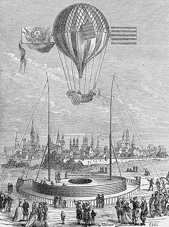 Ascension de 1784 de l'aérostat de Dijon - Reproduction © Norbert Pousseur