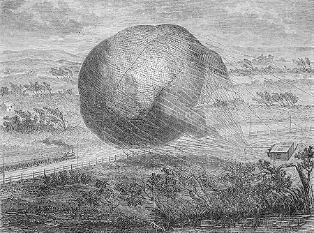 Catastrophe du ballon "Géant" près d'Hanovre en 1863  - Reproduction © Norbert Pousseur