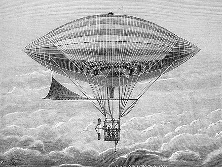 Dirigeable électrique des frères Tissandier - Reproduction © Norbert Pousseur