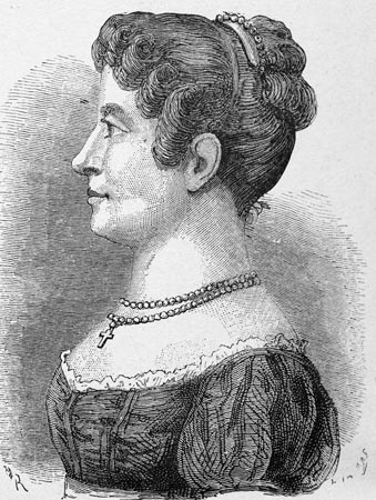 Élisa Garnerin, aéronaute française - Gravure  reproduite puis restaurée par © Norbert Pousseur