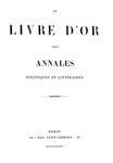 Titre du Livre d'or des Annales politiques littéraires - Reproduction © Norbert Pousseur