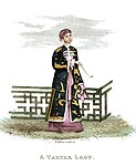 Une dame tartare - Chine en 1800 - Reproduction de gravure © Norbert Pousseur