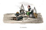 Rétameur ambulant - Chine en 1800 - Reproduction de gravure © Norbert Pousseur