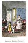 Dame chinoise en famille - Chine en 1800 - Reproduction de gravure © Norbert Pousseur