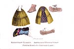 Cape en paille de riz et chaussures - Chine en 1800 - Reproduction de gravure © Norbert Pousseur