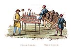 Lièvre en sucre et chariot à vin - Chine en 1800 - Reproduction de gravure © Norbert Pousseur