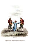 Punition infligée à un faux interprète - Chine en 1800 - Reproduction de gravure © Norbert Pousseur