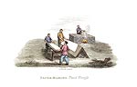 Troisième stade de la fabricatin du papier - Chine en 1800 - Reproduction de gravure © Norbert Pousseur