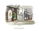 Boulanger chinois - Chine en 1800 - Reproduction de gravure © Norbert Pousseur