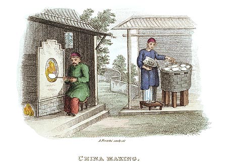 Boulanger chinois - Chine en 1800 - Reproduction de gravure © Norbert Pousseur