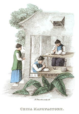 Manufacture chinoise - Chine en 1800 - Reproduction de gravure © Norbert Pousseur