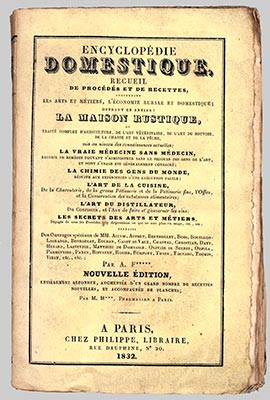 Couverture de l'Encyclopédie domestique - Reproduction © Norbert Pousseur