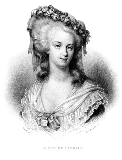 Princesse de Lamballe - Gravure dessinée par Marckl, reproduite puis restaurée par © Norbert Pousseur