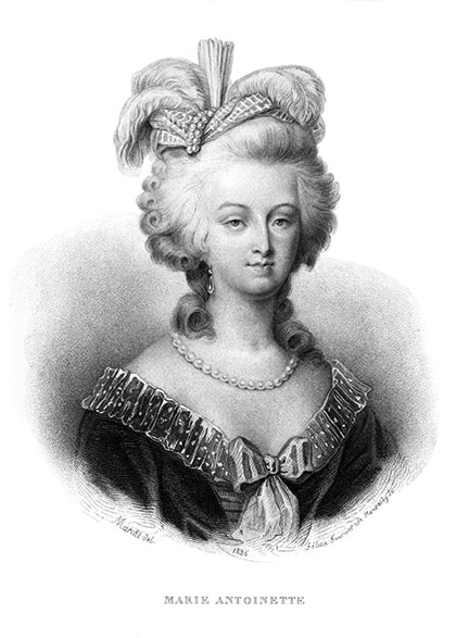 Marie-Antoinette- Gravure dessinée par Marckl, reproduite puis restaurée par © Norbert Pousseur