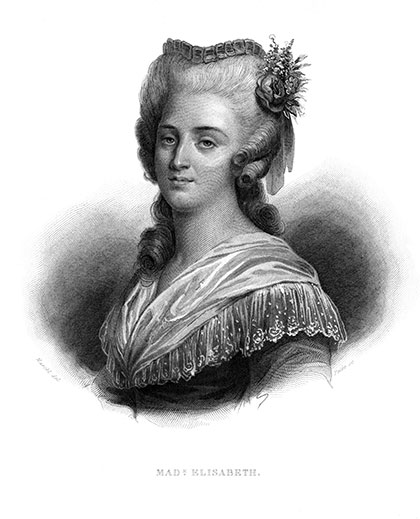 Madame Élizabeth - Gravure dessinée par Marckl, reproduite puis restaurée par © Norbert Pousseur