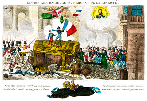 Affichette à la gloire des barricades parisiennes - Gravure reproduite par © Norbert Pousseur Affichette à la gloire des barricades parisiennes - Gravure reproduite par © Norbert Pousseur